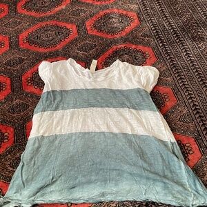 Gilda Midani Chic Cream & turquoise cotton tunic